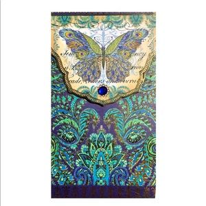 Punch Studio Peacock Feather Butterfly Long Notepad (97693)